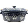 Große Baeckeoffe-Terrine blau von Soufflenheim Herz 47 cm