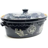 Große Baeckeoffe-Terrine blau von Soufflenheim Herz 47 cm