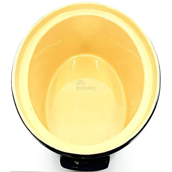 Large Baeckeoffe Terrine Blue of Soufflenheim Heart 47 cm