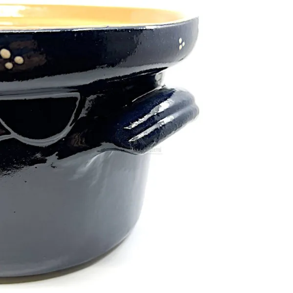 Large Baeckeoffe Terrine Blue of Soufflenheim Heart 47 cm