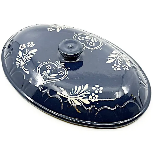 Grande Terrine à Baeckeoffe Bleu de Soufflenheim Coeur 47 cm