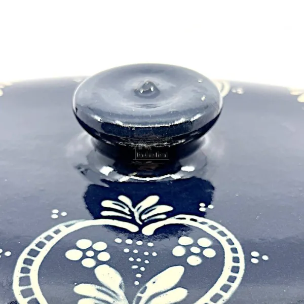 Große Baeckeoffe-Terrine blau von Soufflenheim Herz 47 cm