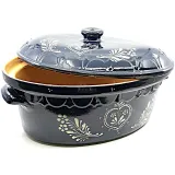 Large Baeckeoffe Terrine Blue of Soufflenheim Heart 47 cm