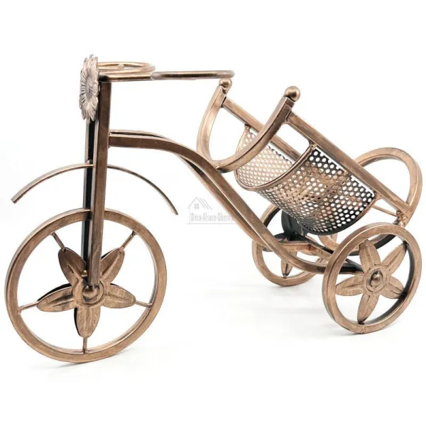 Wine Rack with Bottle and 2 Metal Glasses