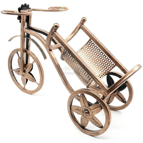 Wine Rack with Bottle and 2 Metal Glasses