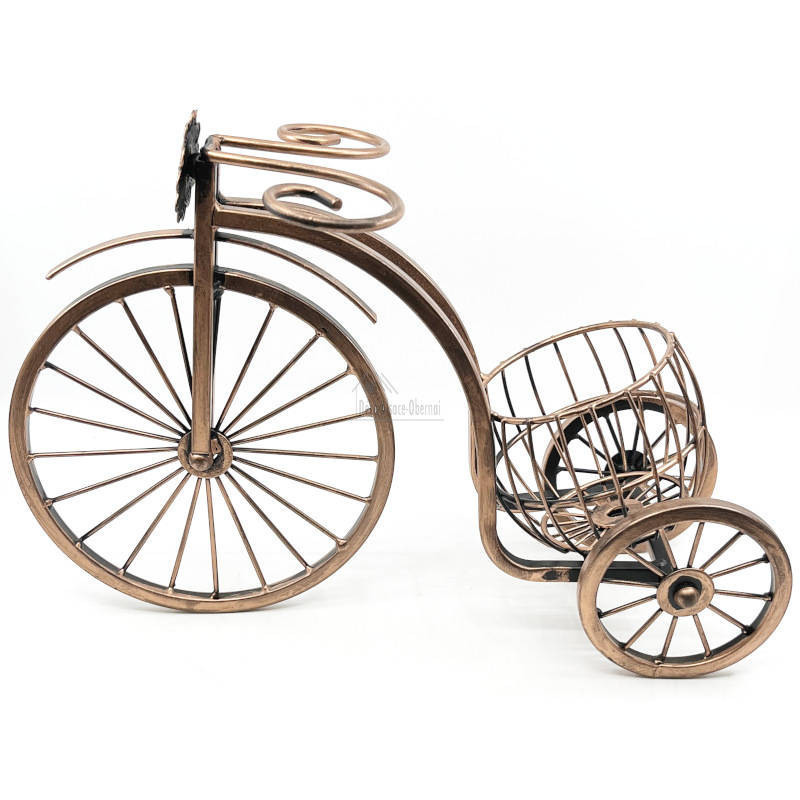 Bicycle Wine Rack with Bottle and 2 Metal Glasses