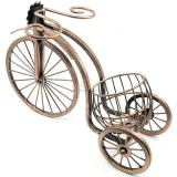 Bicycle Wine Rack with Bottle and 2 Metal Glasses