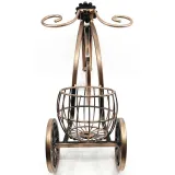 Bicycle Wine Rack with Bottle and 2 Metal Glasses