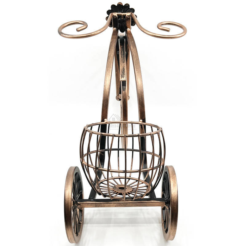 Bicycle Wine Rack with Bottle and 2 Metal Glasses