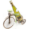 Bicycle Wine Rack with Bottle and 2 Metal Glasses