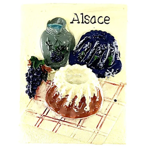 Decorative Wine and Kougelhopf Magnet