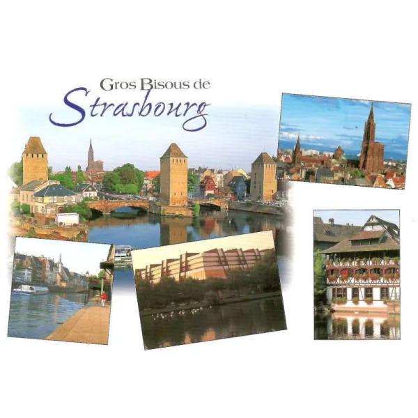Strasbourg Big Kisses Postcard