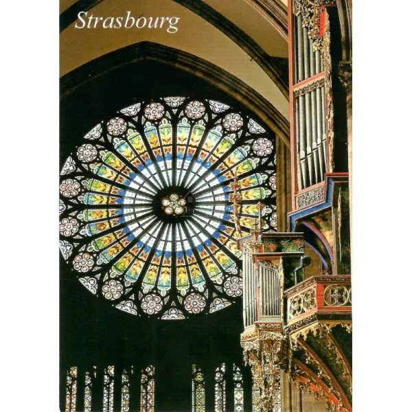 Postcard Rosace Notre-Dame Cathedral Strasbourg