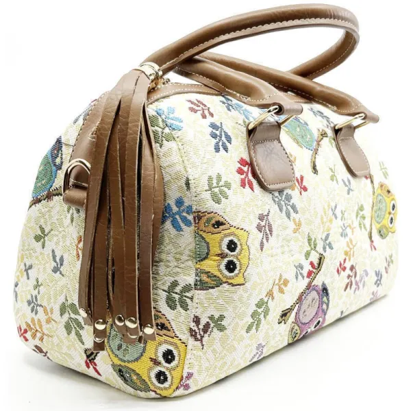 Handbag with Owl Tassel