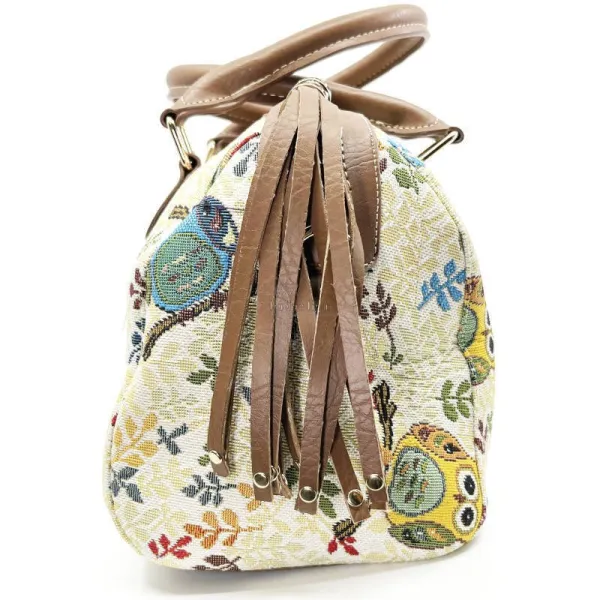 Sac à Main avec Pompon motif Hibou