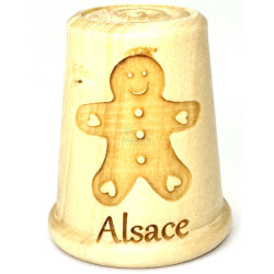 Dé à Coudre Bois gravé Mannele Alsace