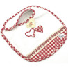 Alsatian Bib Embroidered Hearts and Red Gingham
