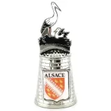 Metal thimble Alsace coat of arms Stork's nest