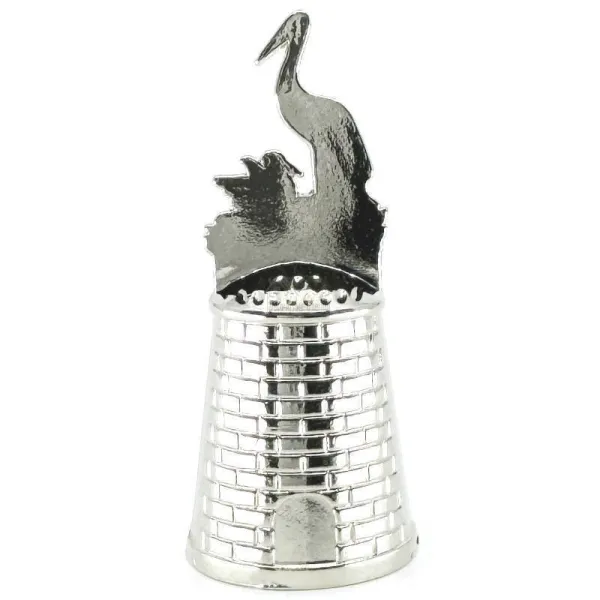 Metal thimble Alsace coat of arms Stork's nest