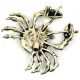 Broche Fantaisie dorée Crabe Noir à Strass