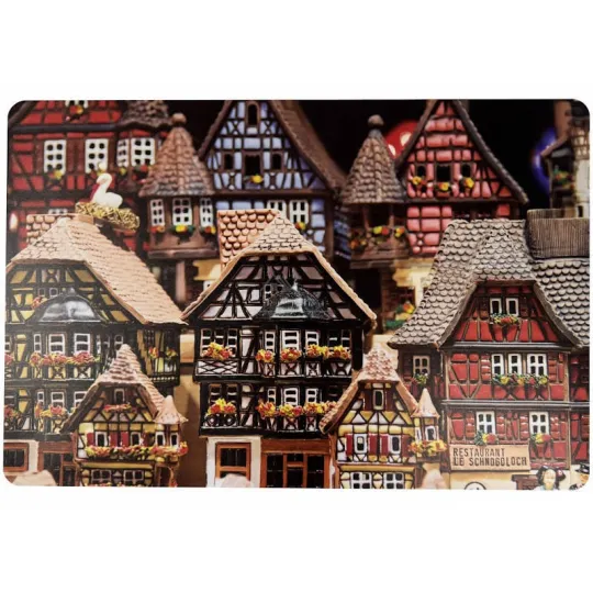 Set de Table Maisons de Noël décorés en Alsace