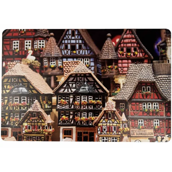 Set de Table Maisons de Noël décorés en Alsace