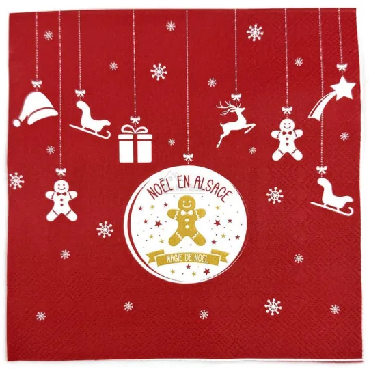 Lot de 20 Serviettes Noël en Alsace