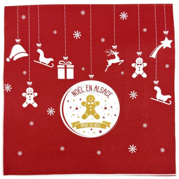 Lot de 20 Serviettes Noël en Alsace
