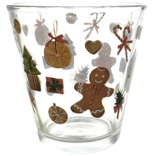 Verre 24 cl décor Noël et Mannele en Pain d'Épices