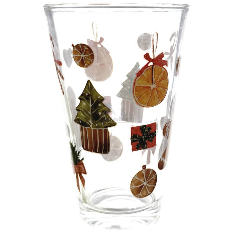 Verre 29 cl décor Noël et Mannele en Pain d'Épices