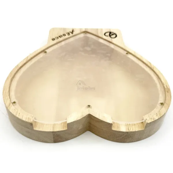 Bretzel Alsace engraved wooden heart money box