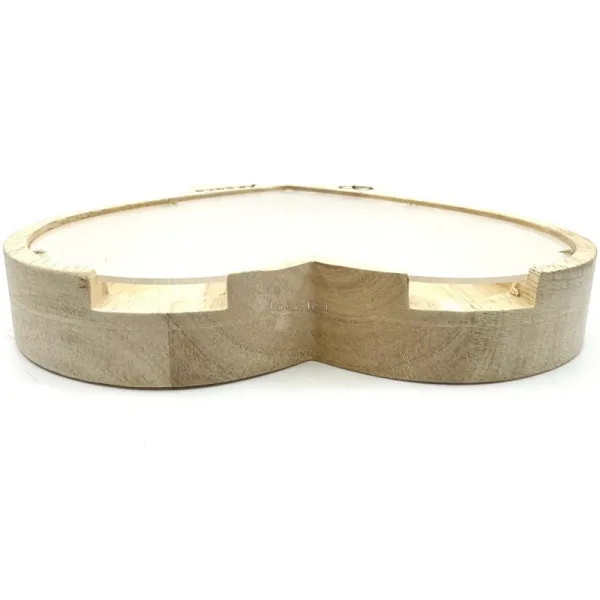 Tirelire Coeur en Bois gravé Bretzel Alsace