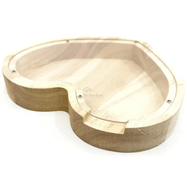Tirelire forme Coeur en Bois Naturel