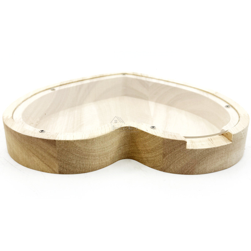 Tirelire forme Coeur en Bois Naturel