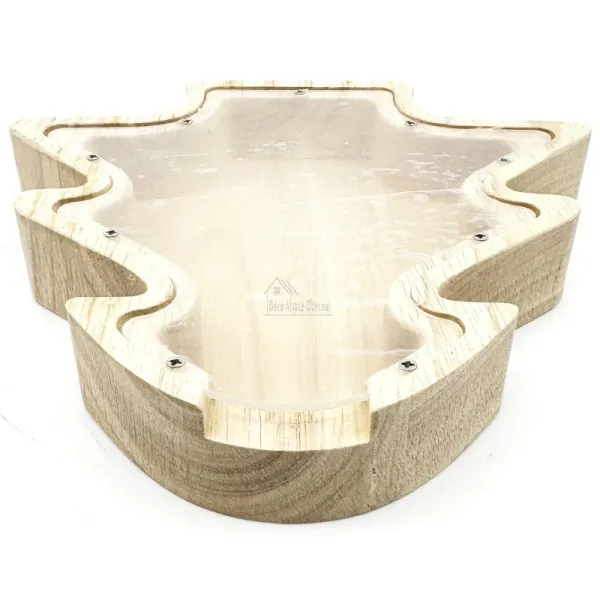 Natural Wood Fir Tree Money Box