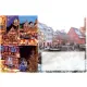 Enveloppe décoré Marché de Noël et Maisons illuminés d'Alsace