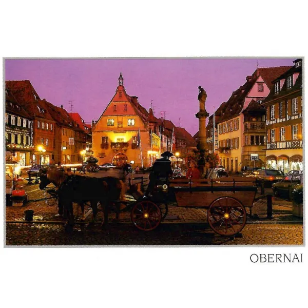 Postkarte Dämmerung Obernai