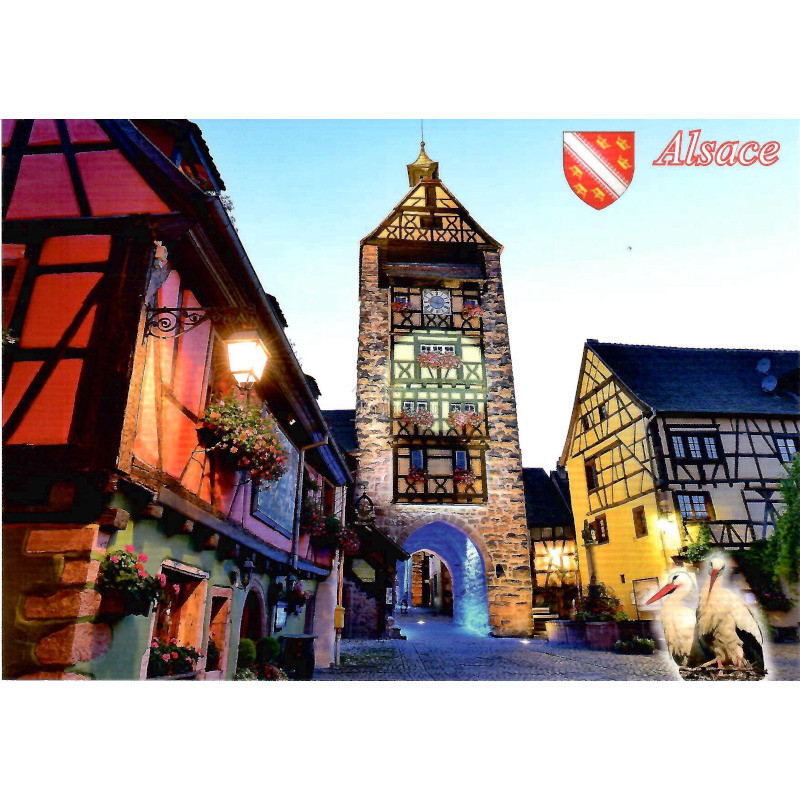 Postkarte Der Belfried Riquewihr