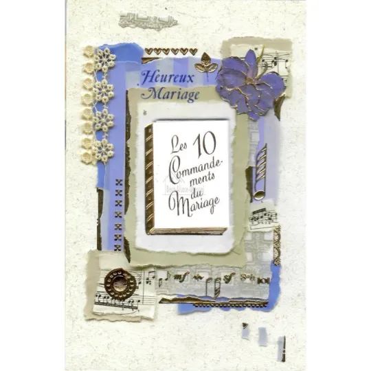 Carte Heureux Mariage les 10 commandements