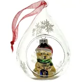Weihnachtskugel aus Klarglas mit Bärchen