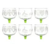 Set von 3 x 2 Weingläsern Elsass Dekor Elsass