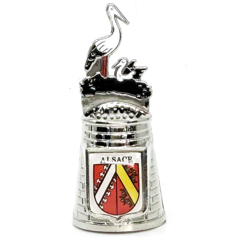 Alsace Coat of Arms Stork's Nest Metal Thimble