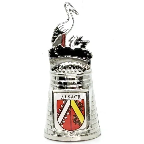 Alsace Coat of Arms Stork's Nest Metal Thimble