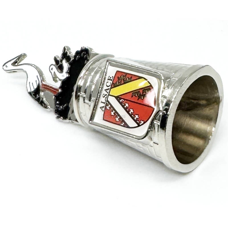 Alsace Coat of Arms Stork's Nest Metal Thimble