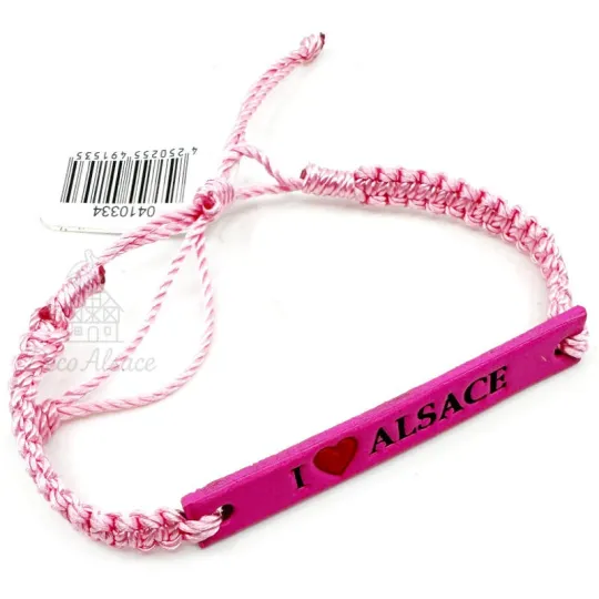 Armband Fantasy Roze in Glijdend Leer, Inspiratie Elzas