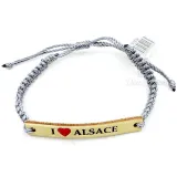 Bracelet Fantaisie Gris en Cuir Coulissant | Inspiration Alsace