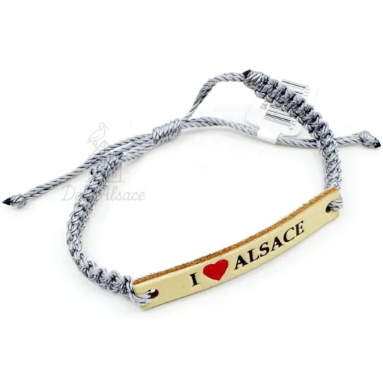 Bracelet Fantaisie Gris en Cuir Coulissant | Inspiration Alsace