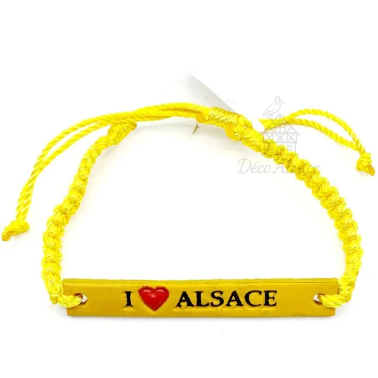 Bracelet Fantaisie Jaune en Cuir Coulissant | Inspiration Alsace