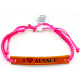 Bracelet Fantaisie Rose Fluo en Cuir Coulissant | Inspiration Alsace
