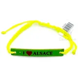 Fluorescent Yellow Leather Fantasy Bracelet Adjustable | Alsace Inspired